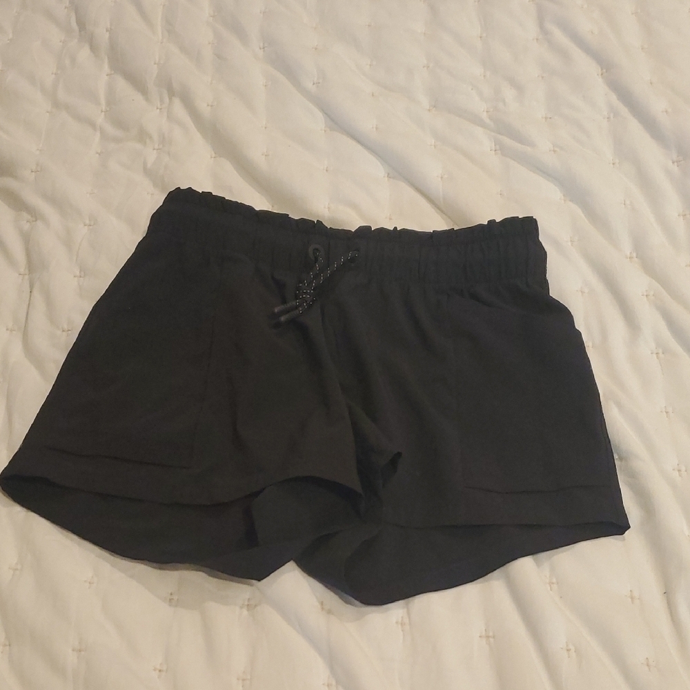 Athleta Black Relaxed Fit Shorts Lightweight Elastic Waist - Picture 1 of 6